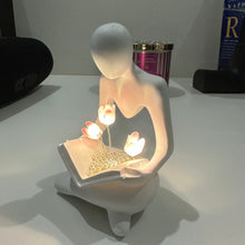 Load image into Gallery viewer, Illuminated Rose Reader Sculpture