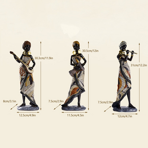 African Female Musician Sculpture