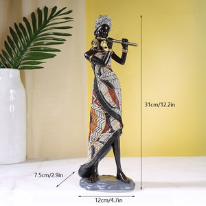 African Female Musician Sculpture
