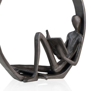 Iron Reader Sculpture